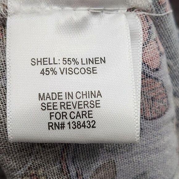 MODCLOTH Purple Floral Retro Shift Dress Sleeveless Linen Blend Plus Sz M‎ - Picture 5 of 9